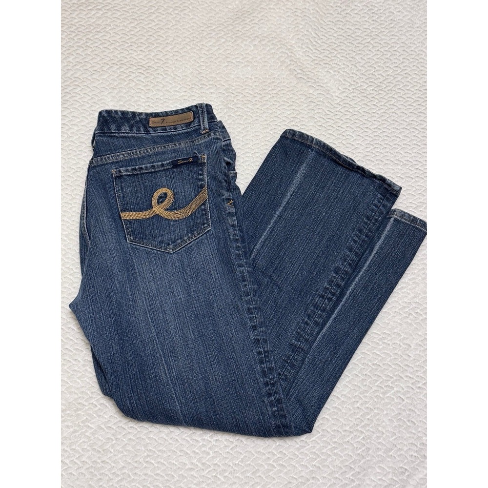 Seven 7 For All Mankind Women's Bootcut Jeans with designed Pockets 12 denim